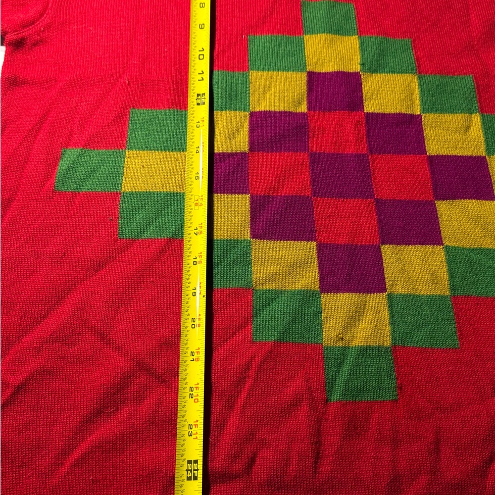 Rodier Red Geometric Pattern Sweater - Picture 5 of 6